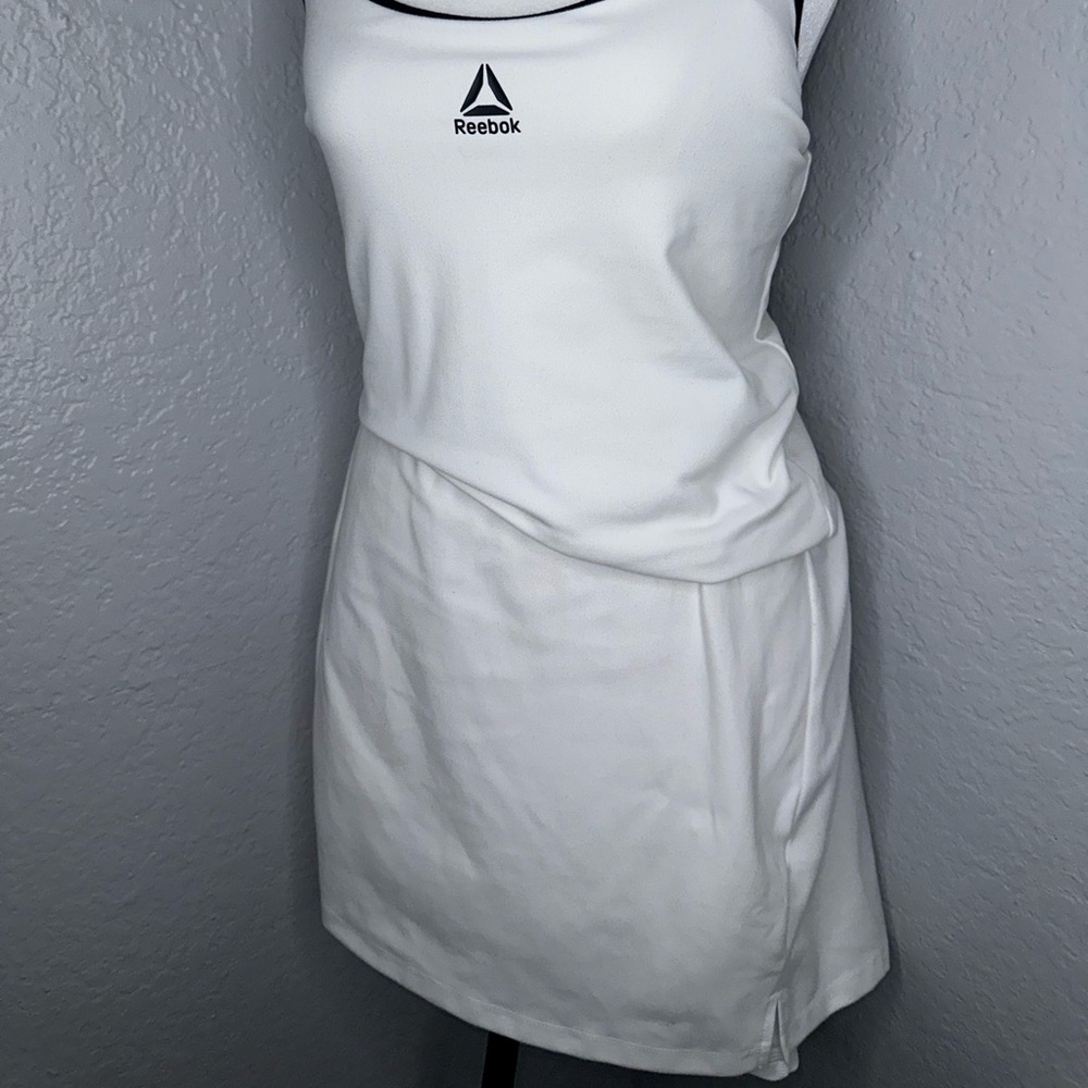 Reebok White and Black Athletic Top